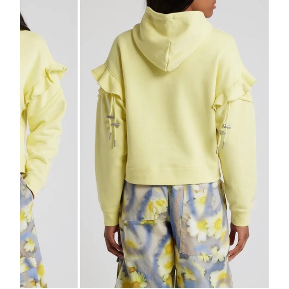 B1 Puma x Collina Strada Yellow Lace Up Ruffle Hoodie Sweatshirt XL 624534-31 - Picture 2 of 10